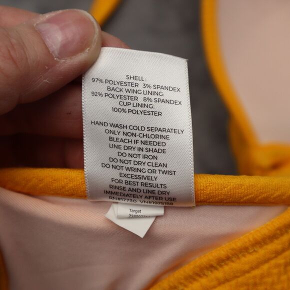 Shade and Shore Swim Wear Bra Womens 36 C Yellow Underwire Halter Bikini Top - Picture 7 of 16